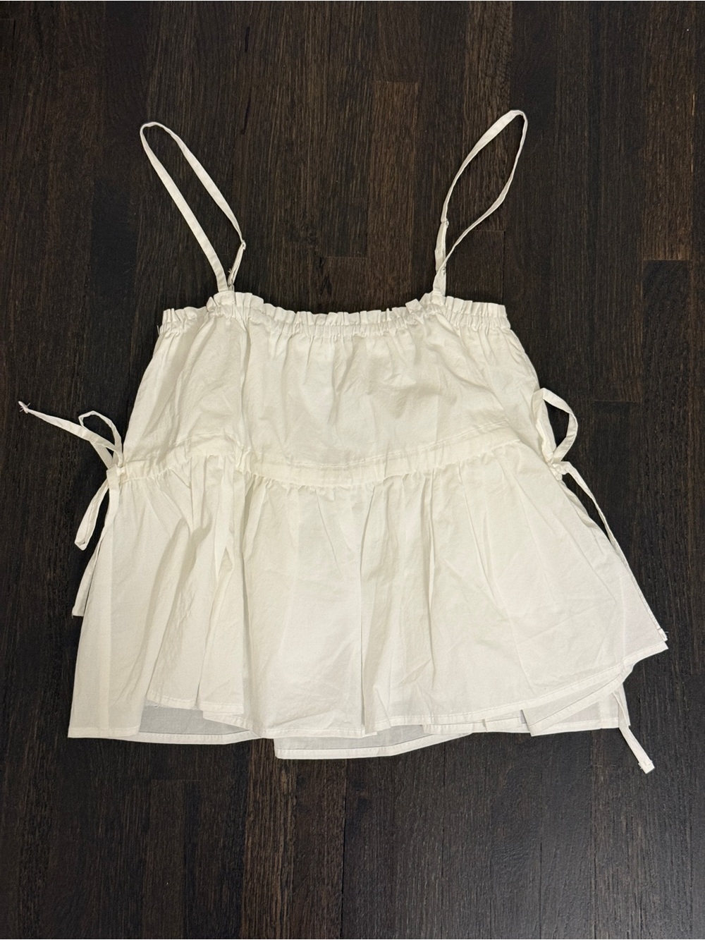 White Tie Ruffle Top